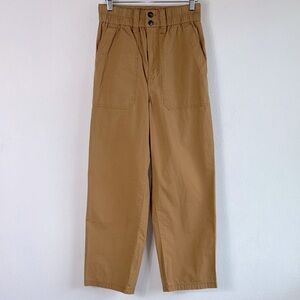 Madewell Cotton Ripstop Pull On Straight Cargo Pants Toffee Sz XXS ND655